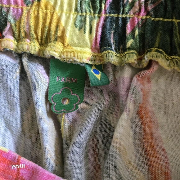 Farm Rio Summer Memories  Beach palm Trees Linen Shorts M Made in Brazil - Picture 5 of 10